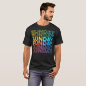 T-shirt Dimanche Fête Rainbow Fade Color (Devant entier)