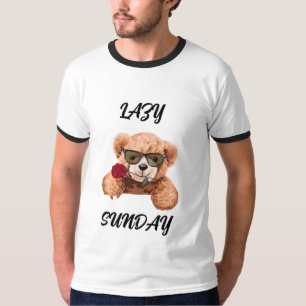 T-shirt Dimanche paresseux Humeur du dimanche Restez au ch