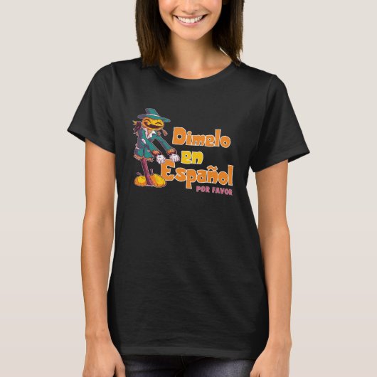T-shirt Dimelo En Espanol Calabaza Pumpking Spanish Teache (Devant)