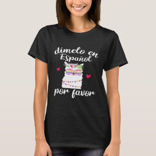 T-shirt Dimelo En Espanol Por Favoriser Llama Funny Espagn