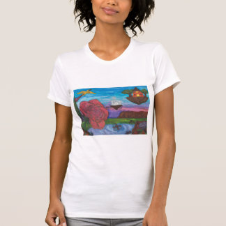 T-shirt Dimension Rose Imaginaire d'illustration aquarelle