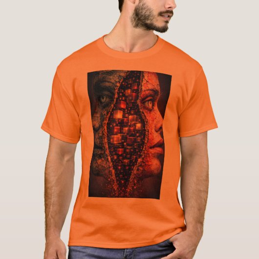 T-shirt Dimensions Fracturées – Double Visage Abstrait Sur (Devant)