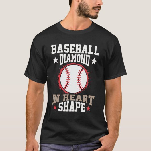 T-shirt Dimond In Heart Shape Baseball (Devant)