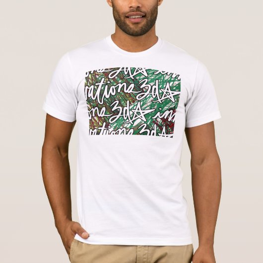 T-shirt d'impression de griffonnage de la tuile 3d (Devant)