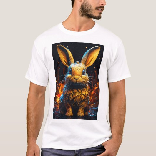 T-shirt d'impression lapin adorable. (Devant)