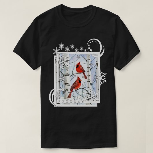 T-shirt Dinales d'hiver Birch Trees Design Snowflake (Design devant)