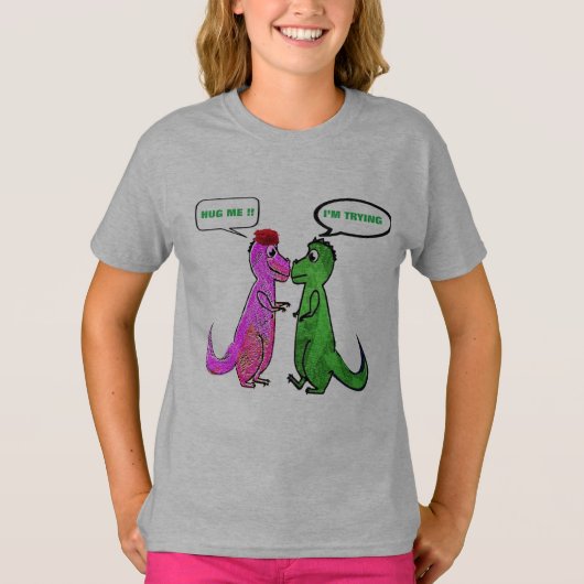T-shirt dinasaurs t-rex vous aimez m'embrasser drôle t-shi (Devant)