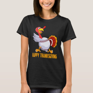 T-shirt Dinde & Balle de Baseball Automne Fall Vibes Joyeu