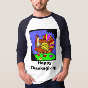 T-shirt dinde colorée, bon thanksgiving !