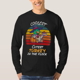T-shirt Dinde cutest dans le troupeau Coolest Turkey Citat