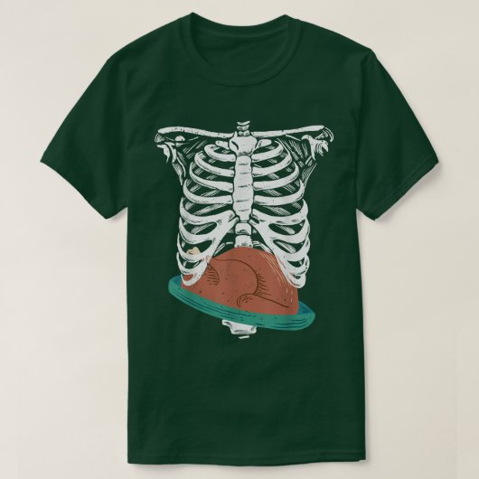 T-shirt Dinde d'action de grâce dans le squelette de la ca (Design devant)