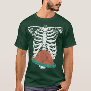 T-shirt Dinde d'action de grâce dans le squelette de la ca