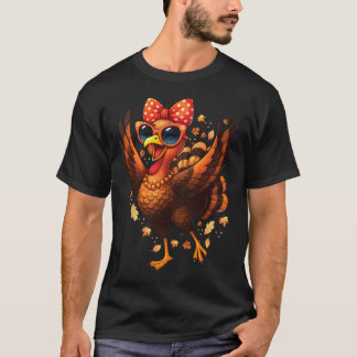 T-shirt Dinde de danse Jour de la dinde Femme Automne Mign