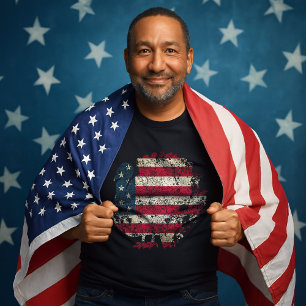 T-shirt Dinde de Thanksgiving avec drapeau américain