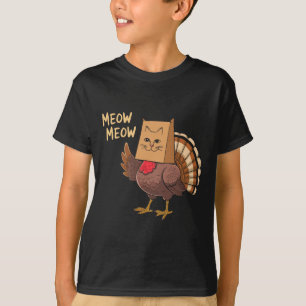 T-shirt Dinde de Thanksgiving Chat Drôle Hommes Femmes Tha