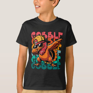 T-shirt Dinde de Thanksgiving Dab gloussement drôle garçon