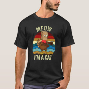 T-shirt Dinde de Thanksgiving Dabbing Fausse Chat Rétro Fe