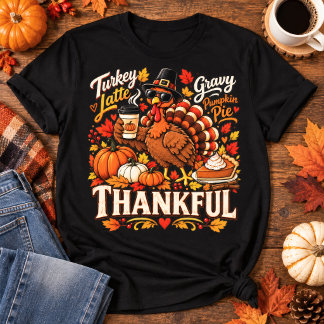 T-shirt Dinde de Thanksgiving drôle Latte Gravy