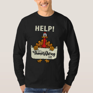 T-shirt Dinde de Thanksgiving humour aide enseigne Noël Di