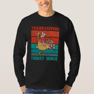 T-shirt Dinde de Thanksgiving Infirmière Drôle Cadeau Rétr