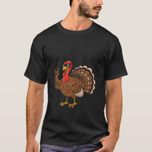 T-shirt Dinde de Thanksgiving Métal Tête de Métal Cornes d