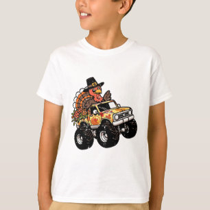 T-shirt Dinde de Thanksgiving Monster Truck Automne Tout-P