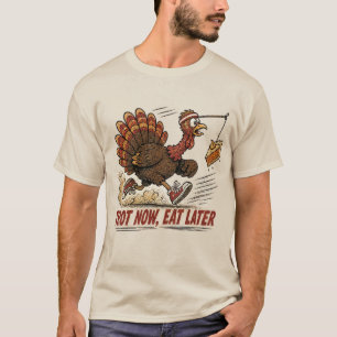 T-shirt Dinde de Thanksgiving Trotter Maintenant, Manger P