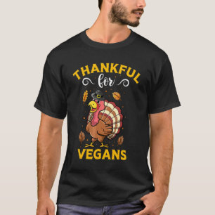 T-shirt Dinde de Thanksgiving végane reconnaissante Jour d
