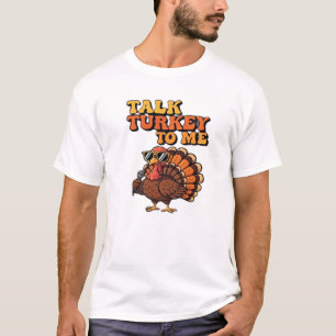 T-shirt Dinde drôle de Thanksgiving Rétro 70s Parle Dinde