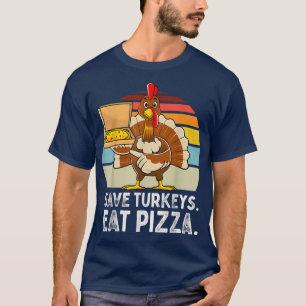 T-shirt Dinde drôle de Thanksgiving Sauver les dindes Mang