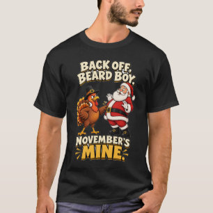T-shirt Dinde drôle vs Père Noël Thanksgiving novembre hum