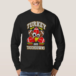 T-shirt Dinde Et Touchdowns Football Vintage Thanksgiving