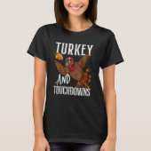 T-shirt Dinde et touchés de football Thanksgiving (Devant)