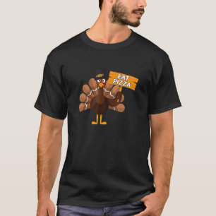 T-shirt Dinde Manger Pizza Adulte Végétalien Enfants Thank