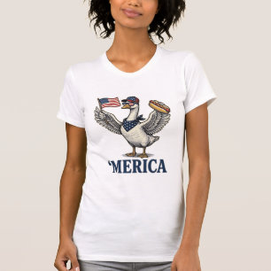 T-shirt Dinde patriotique 'Merica Hot Dog Vintage Chemise