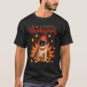 T-shirt Dinde Pug Feuille d'érable Automne Fall Vibes Than