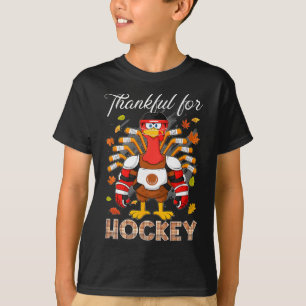 T-shirt Dinde reconnaissant pour le hockey de Thanksgiving
