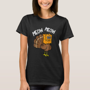 T-shirt Dinde Sac en Papier Miaou Action de grâce Chat Ho