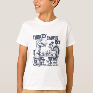 T-shirt Dinde Saurus Rex Drôle Dinosaure T-rex Dinde Que