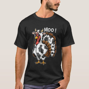 T-shirt Dinde Vache Drôle De Thanksgiving Vache Dinde Femm
