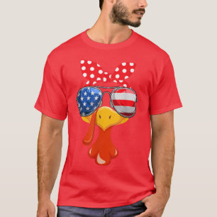 T-shirt Dinde Visage Femmes Thanksgiving Famille Tenue Dra