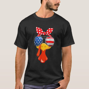 T-shirt Dinde Visage Femmes Thanksgiving Famille Tenue Dra