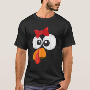T-shirt Dinde Visage Thanksgiving Chocolat Brun