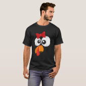 T-shirt Dinde Visage Thanksgiving Chocolat Brun (Devant entier)