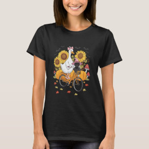 T-shirt Dindon Chat Citrouille Bicyclette Halloween Automn