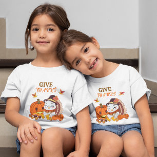 T-shirt Dindon De Noël Bébé Et Citrouille Célébrant Thanks