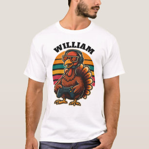 T-shirt Dindon de Thanksgiving Rétro Personnalisé pour Jou