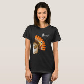 T-shirt Dindon mignon Meow Cartoon humour de Thanksgiving (Devant entier)