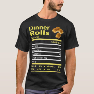 T-shirt Dîner amusant Rolls Nutrition Fact Don Thanksgivin