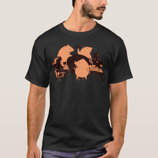 T-shirt Dîner avec les amis drôle (Devant)